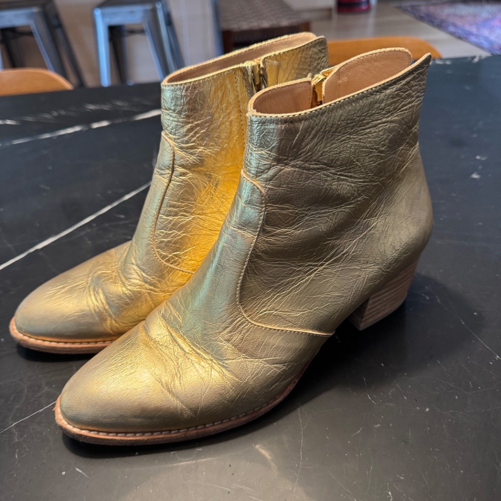 Esquivel Gold Metallic Ankle Boots - Size 9 - Picture 5 of 9